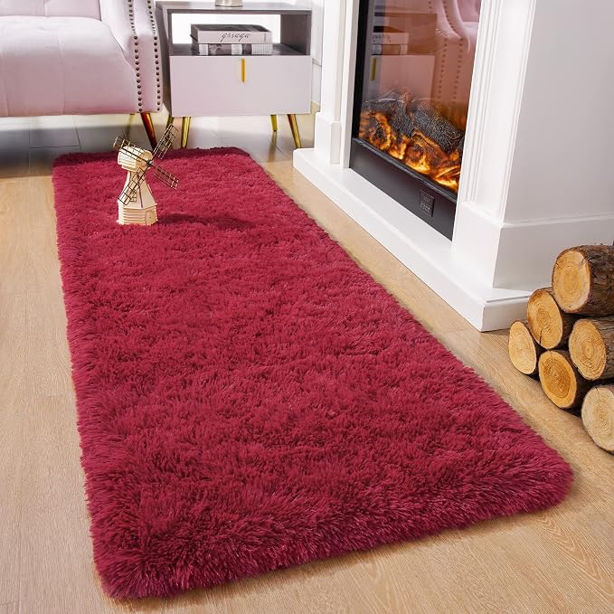 Chicrug Soft Runner Rug for Bedroom Living Room Plush Fluffy Rugs 2x6 Feet - Image 2