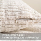 Pack of 2 Corduroy Decorative Throw Pillow Covers 16x16 Inch Soft Striped - Image 3
