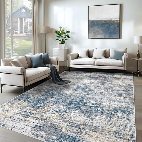 6x9 Area Rugs for Living Room, Washable Modern Abstract Large Area Rug Neutral by XLUEZ