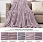 BEDELITE Fleece Blanket Twin Size – 3D Ribbed Jacquard Soft and Warm Decorative - Image 5