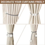 Hion Magnetic Curtain Tiebacks Grey 2pcs, Curtain Tiebacks Buckles Holdbacks - Image 5