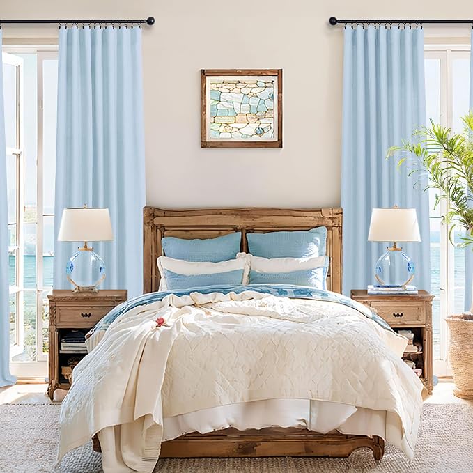 Light Blue Curtains 96 Inches Long - Image 6