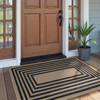 Lahome Enfys Modern Geometric Easy Jute Outdoor Rug, 3x5 Black Washable Kitchen - Image 2