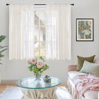 BGment 45 Inch Length Linen Semi Sheer Curtains - Image 2