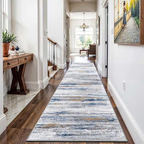 2x12 Washable Runner Rugs for Hallway: Long Abstract Runners for Entryway - Image 2