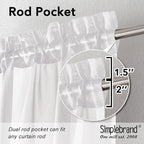 Simplebrand White Sheer Curtains, 2 Panels Set - Image 4