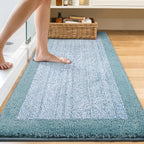 70x24 Long Bathroom Rugs Washable Non Slip, Dusty Blue Bath Mat - Image 2