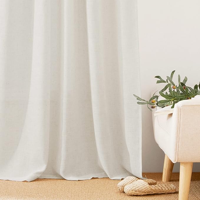 RYB HOME Linen Sheer Curtains - Image 6