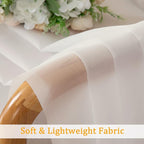 Gwine Ivory Valances for Windows, Small Light Filtering Rod Pocket Cafe Valance - Image 8