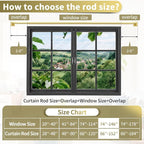 Gold Curtain Rods for Windows 66-152Inch Heavy Duty Wrap Around Blackout - Image 8