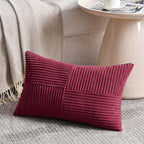 Fancy Homi 2 Packs Burgundy Lumbar Decorative Throw Pillow Covers 20x28 Inch - Image 2