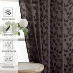 Chyhomenyc Extra Long Chocolate Sheer Curtains 108 Inch Length 2 Panels Set - Image 6