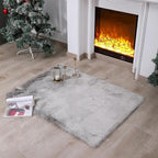 linmopm Faux Fur Rug Sheepskin Shag Fluffy Fuzzy Grey 3x4 ft Rugs by Limopmfauxfurproducts