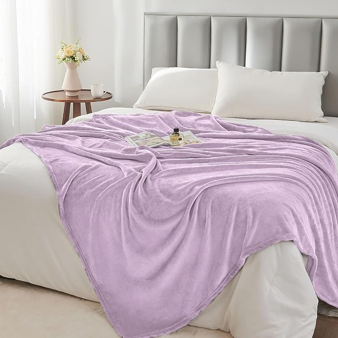BEDELITE Fleece Blanket Lilac Throw Blankets - Image 6