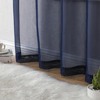 Aiyufeng Navy Blue Sheer Curtains 90 inch Length 2 Panels Set, Airy - Image 8