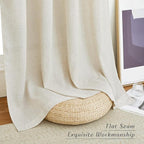 NICETOWN Natural Linen Cafe Curtains 45 inch Length, Thick Flax Linen Window - Image 7