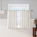 Nanspring Natural Semi Sheer Kitchen Curtains 36 Inch Length 2 Panel Set Back by Nanspring