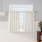 Nanspring Natural Semi Sheer Kitchen Curtains 36 Inch Length 2 Panel Set Back by Nanspring
