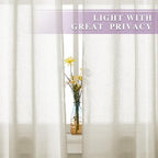 NICETOWN Semi Sheer Curtains 84 inch Length 2 Panels, Grommet Retro Window - Image 3