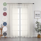 OWENIE Sheer Curtains 96 Inch Length, Elegant Sheer Curtains by OWENIE
