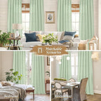 LAMIT Natural Linen Curtains for Bedroom, 72 Inch Faux Linen Textured Light - Image 6