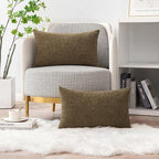 MIULEE Pack of 2 Coffee Throw Pillow Covers 12x20 Inch Soft Chenille Lumbar - Image 5