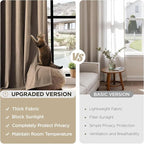 Joydeco Thick Linen Pinch Pleated Curtains 84 Inch Long 2 Panel Set - Image 4