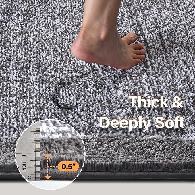 36x24 Large Bathroom Rugs Washable Non Slip, Soft Absorbent Quick Dry Mats - Image 5