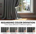 Deconovo Blackout Curtains, Thermal Insulated, W42 x L72 2 Panels, Back Tab - Image 6