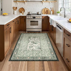 GarveeHome Provence Sage Green 3x5 Rug Washable Non-Slip Low-Pile Indoor Rugs - Image 3