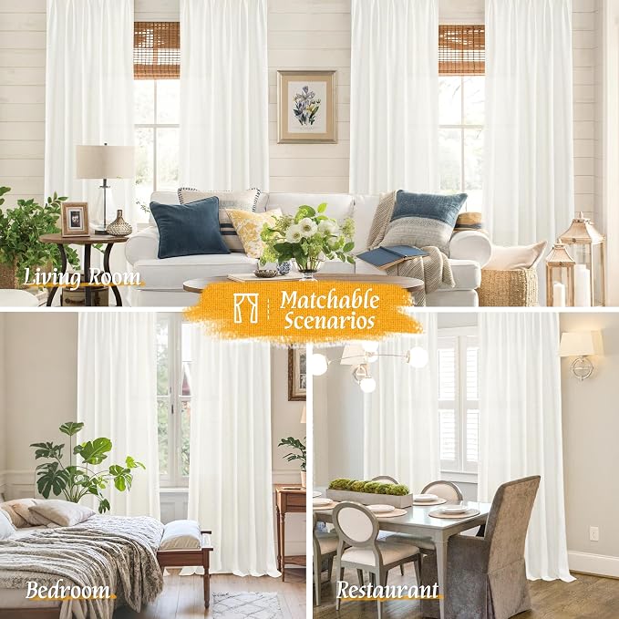 LAMIT Faux Linen 63 Inch Curtains - Image 6
