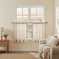 MYSKY HOME Semi Sheer Light Oatmeal Curtains 36 Inches Long by MYSKYHOME