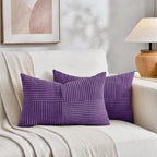Fancy Homi 2 Packs Purple Lumbar Decorative Throw Pillow Covers 14x22 Inch - Image 5