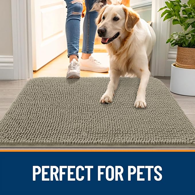 OLANLY Dog Door Mat for Muddy Paws 70x35, Absorbs Moisture and Dirt, Absorbent - Image 6