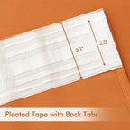 MIULEE Orange Back Tab Blackout Curtains 102 Inch Long 2 Panels Set - Image 4