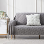 BOURINA Light Grey Throw Blanket 50 x90 Inches Throw Textured Solid Soft Sofa - Image 2