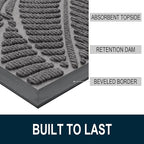 Colorxy Waterproof Doormat, Sturdy Natural Rubber Front Door Mats, Non Slip Low - Image 3