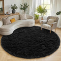 ONASAR Black Round Area Rugs 6ft, Ultra Soft Bedroom Circle Rug by ONASAR