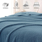 Whale Flotilla Queen Size Fuzzy Fleece Blanket, Fluffy Warm Soft Jacquard Bed - Image 8
