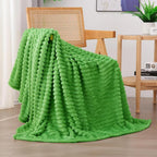 Bright Green Fleece Throw Blanket 50”×60” by linecooo