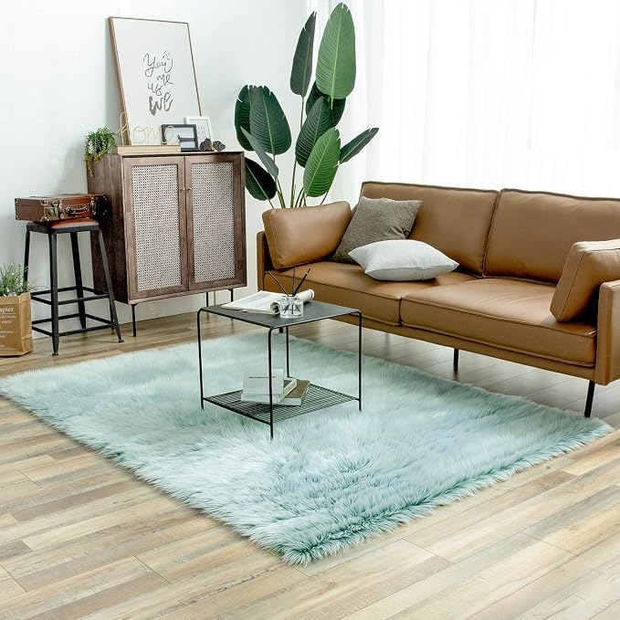 Ashler faux fur rug, Fluffy Shaggy Area Rug Ultra Soft 5 x 7 Feet Rectangle Fur - Image 5
