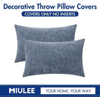 MIULEE Pack of 2 Couch Throw Pillow Covers 12x20 Inch Soft Dark Grey Blue - Image 6