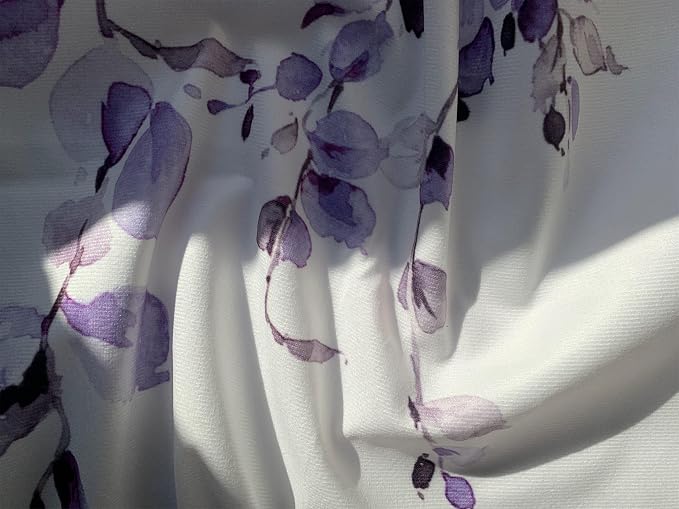 Watercolor Purple Leaves Window Valance - Image 6
