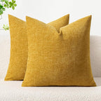 MIULEE Pack of 2 Mustard Yellow Throw Pillow Covers 18x18 Inch Soft Spring by MIULEE