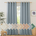 NICETOWN Stone Blue Linen Blend Textured Living Room Curtains, Grommet Top by NICETOWN
