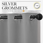 NICETOWN Silver Grey Room Darkening Curtain Panels 86" Long - Image 3