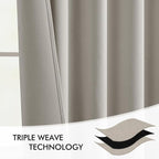 MIULEE Natural Back Tab Blackout Curtains 108 Inch Long 2 Panels Set - Image 7