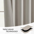 MIULEE Natural Back Tab Blackout Curtains 63 Inch Length 2 Panels Set - Image 7