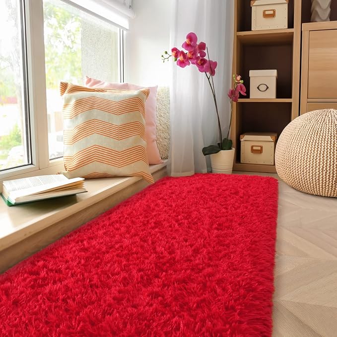 Amearea Shag Fluffy Runner Rug for Bedroom Girls Living Room, 2x6 Feet Extra - Image 7