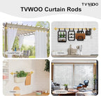 TVWOO Gold Wrap Around Curtain Rods:5/8" Small Blackout Adjustable Window - Image 5
